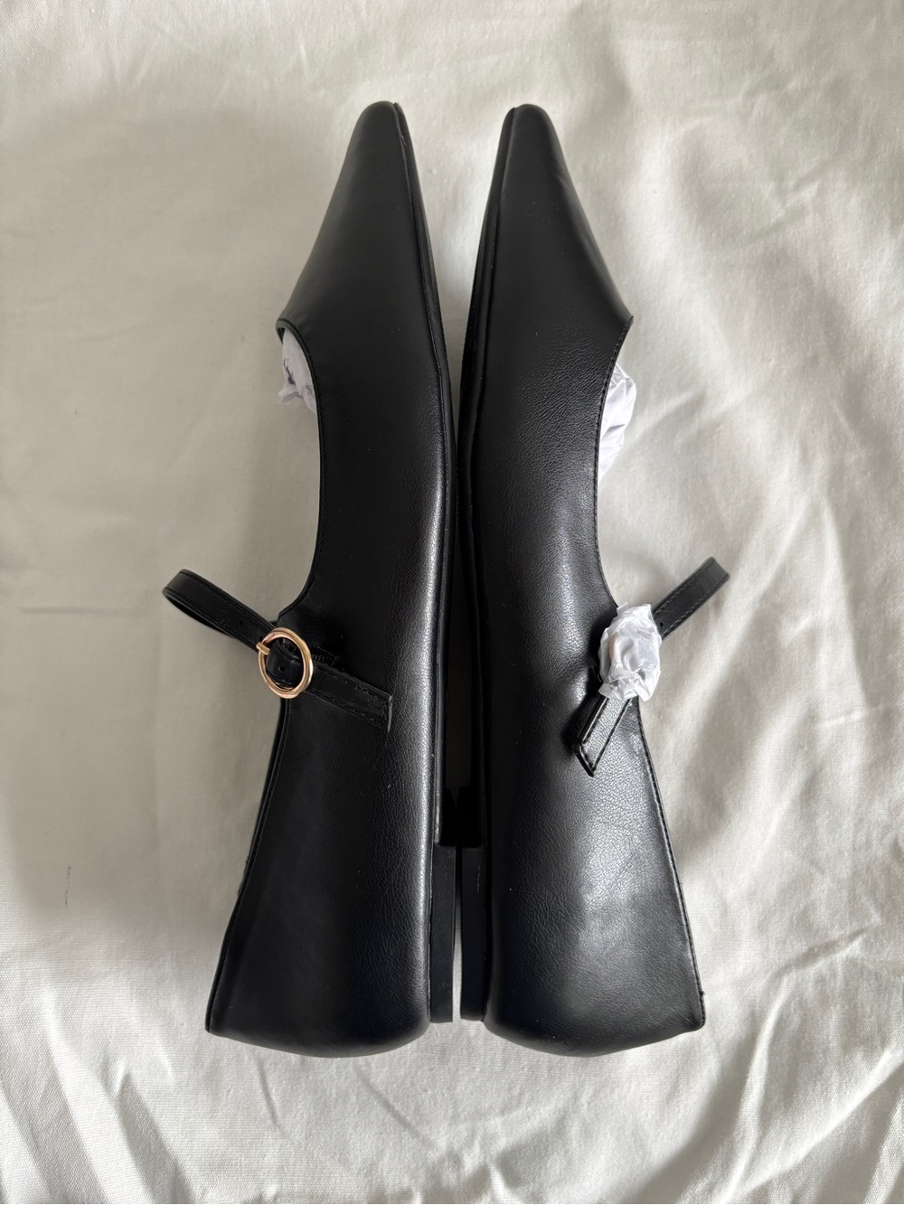 Pointed Toe Flat With Adjustable Strap Women 9 Black - Picture 6 of 8